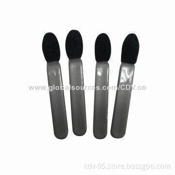 Makeup eye applicators, made of plastic handle and foam sponge, various colors are available